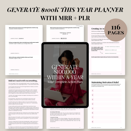 Generate $100k This Year Planner